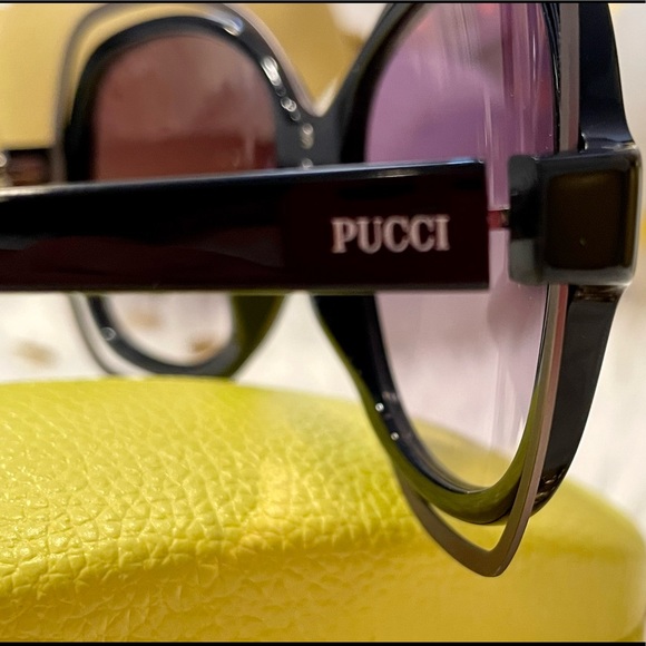 Authentic Emilio Pucci Sunglasses EP 56 black w/ gradient violet lenses - Picture 5 of 10